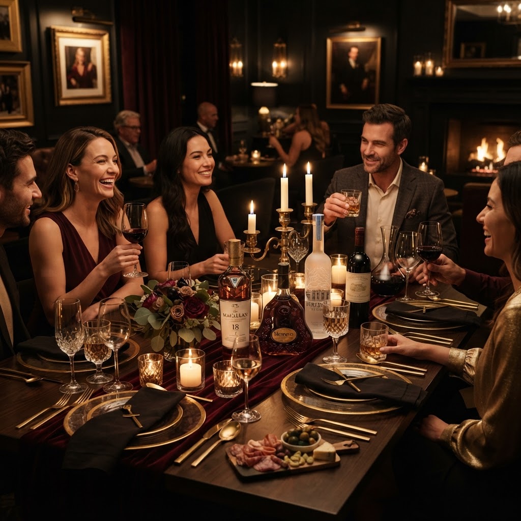 A gathering being poured a glass of wine